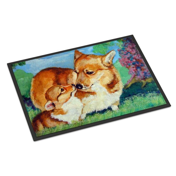Carolines Treasures 18 x 27 in. Corgi Mommas Love Indoor or Outdoor Mat 7412MAT - main